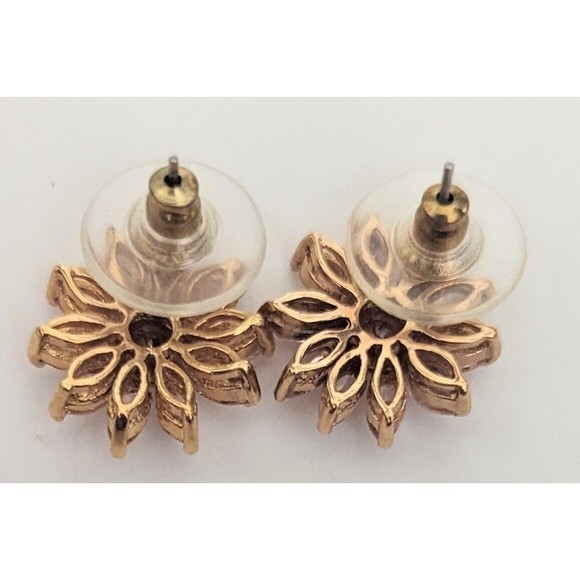 Vintage Flower and rhinestone earing - Picture 3 of 3